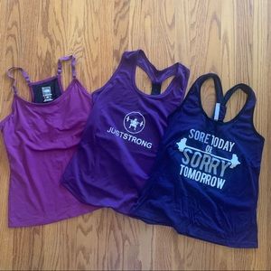 ⚡️ 3 purple workout tanks